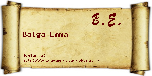 Balga Emma névjegykártya
